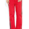 Christopher Kane Leather Trimmed Boyfriend Fit Jeans in Red - Lyst