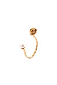 Delfina Delettrez Pearl and Yellow Gold Skull Ring - Lyst