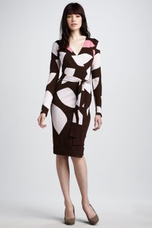 Diane Von Furstenberg Richley Intarsiaknit Wrap Dress - Lyst