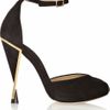 Diane Von Furstenberg Lucette Suede Pumps in Black (gold) - Lyst