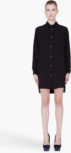 Diesel Black Shirt Dress in Black - Lyst