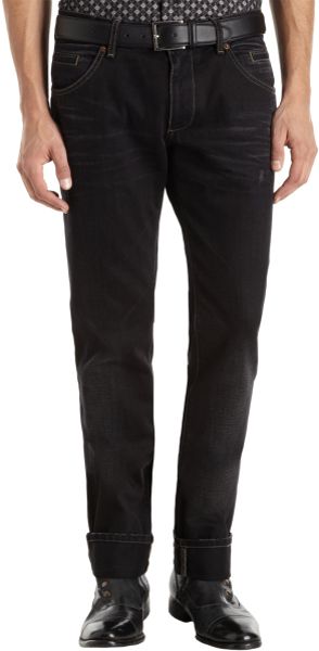 Dolce & Gabbana Distressed Skinny Jean in Black for Men - Lyst