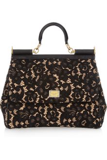 Dolce & Gabbana Miss Sicily Macramé and Laceappliqué Tote - Lyst