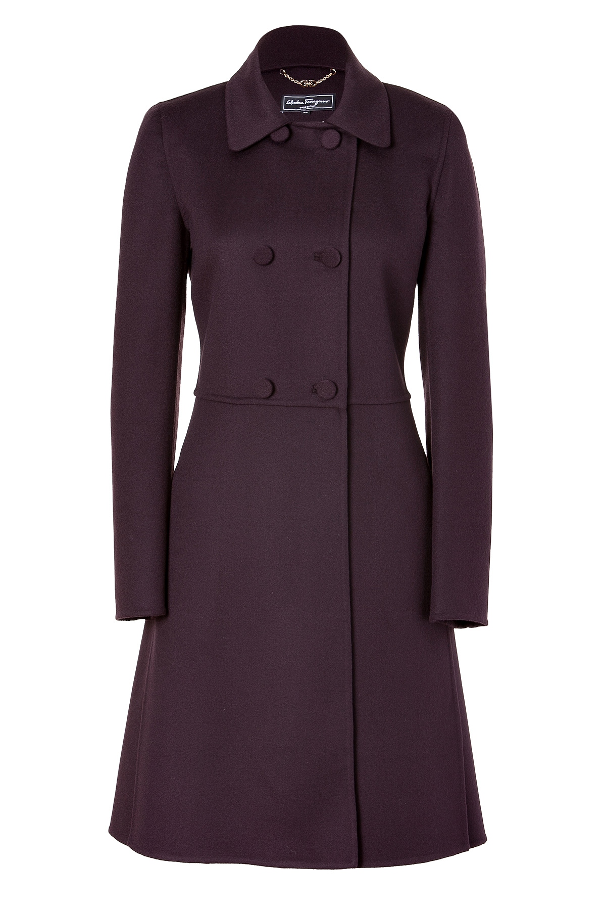 Ferragamo Plum Wool Cashmere Coat in Purple (plum) Lyst