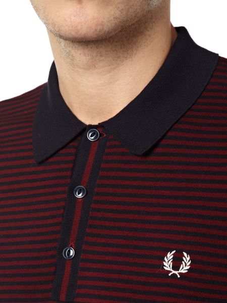 navy blue striped polo