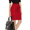 Karen Millen Graphic Check Collection Skirt in Red - Lyst