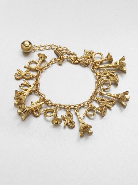 Kate Spade Parisian Charm Bracelet in Gold - Lyst