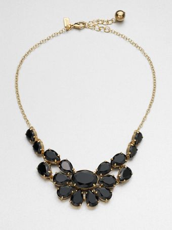 Kate Spade Faceted Cluster Necklaceblack - Lyst