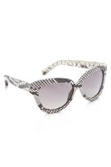 Linda Farrow Luxe Python Square Sunglasses