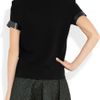 Maje Metallic Leather and Stretchcotton Top in Gray (graphite) - Lyst