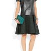 Maje Metallic Leather and Stretchcotton Top in Gray (graphite) - Lyst