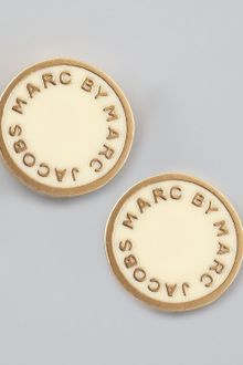 Marc By Marc Jacobs Enamel Logo Disc Stud Earrings  - Lyst