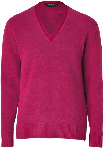 Marc Jacobs Scarlet Red Vneck Woolblend Pullover - Lyst