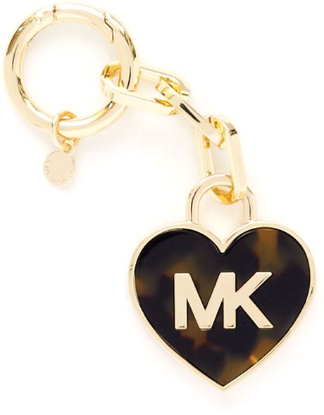 Michael Michael Kors Heart Key Fob in Gold (tortoise)