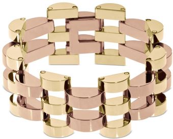 Michael Kors Two Tone Deco Link Bracelet - Lyst