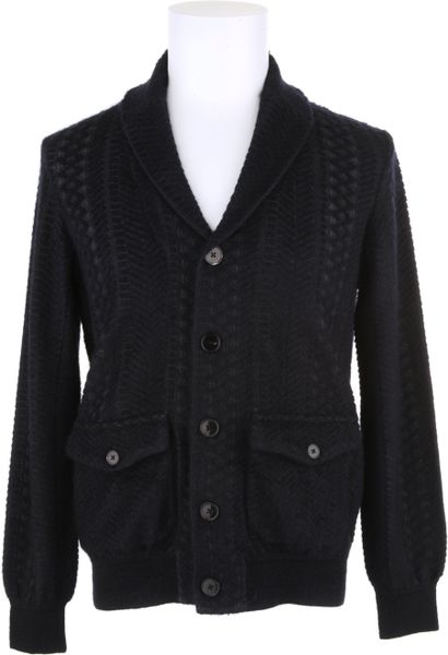 Missoni Navy Cardigan in A Blend Of Wool in Blue for Men (navy) - Lyst