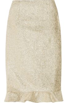 Moschino Ruffled Metallic Tweed Skirt - Lyst