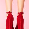 Nasty Gal Audrey Platform Wedge Red Suede in Red - Lyst