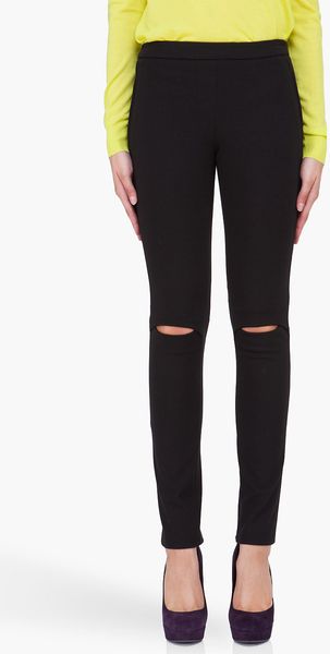Neil Barrett Black Slit Knee Leggings - Lyst