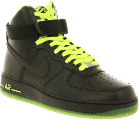 Nike Af1 Hi Black Black Volt in Black for Men | Lyst