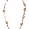 Oscar De La Renta Rose Gold Crystal Chain Necklace in Pink (rose) - Lyst