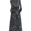 Peter Som Vine Print Crepe De Chine Dress in Floral (blue) - Lyst