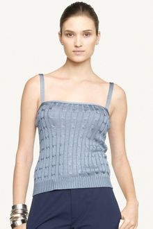 Ralph Lauren Black Label Cable Knit Silk Camisole - Lyst