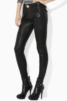 Ralph Lauren Blue Label Gaston Moto Leather Pant - Lyst