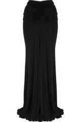 Rick Owens Lilies Ruched Jersey Maxi Skirt