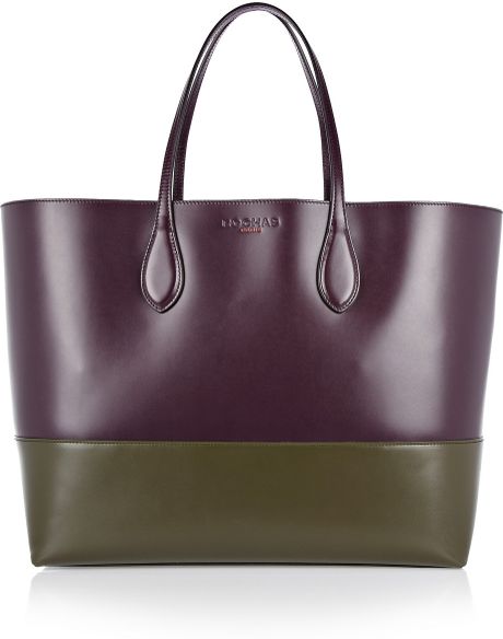 Rochas Two Tone Leather Tote in Purple - Lyst