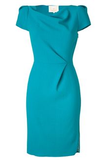 Roksanda Ilincic Teal Cowl Neck Wool Crepe Dress - Lyst