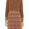 See By Chloé Cutout Striped Wool Dress in Brown - Lyst