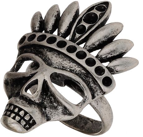 Topman Indian Skull Ring in Silver for Men (metallic) - Lyst