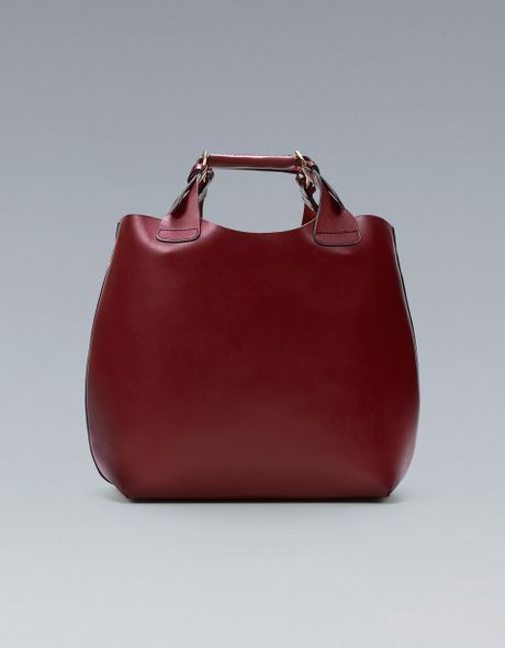 Zara Plaited Shopper in Purple (bordeaux) - Lyst