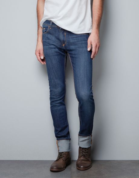 Zara Studded Skinny Jeans in Blue for Men (dark blue)