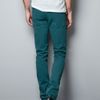 Zara Slim Fit Bulldenim Trousers in Green for Men (emerald green) - Lyst