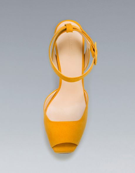 zara heels yellow