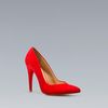 Zara Basic Suede Court Shoe in Red - Lyst