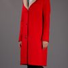 Acne Contrast Collar Coat in Red - Lyst