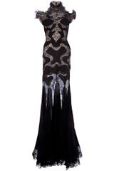 Alexander McQueen Lace Panel Evening Dress
