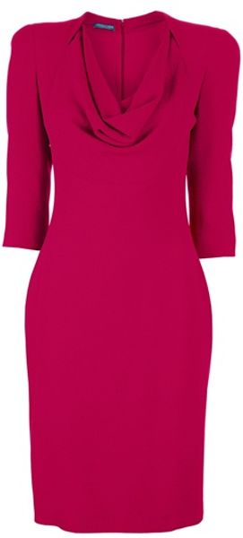 Alexander Mcqueen Silk Dress in Red (cherry) - Lyst