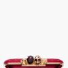 Alexander Mcqueen Red Leather Studded Skull Knuckle Box Clutch in Red - Lyst