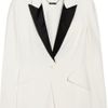 Alexander Mcqueen Crepe Tuxedo Blazer in White - Lyst