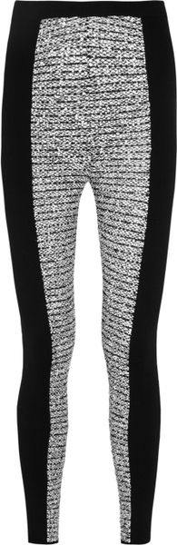 Alexander Wang Wool Blend and Rubberized Tweed Leggings Style Pants in Black - Lyst