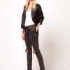 Asos Collection Asos Pu Quilted Biker Jacket in Black - Lyst