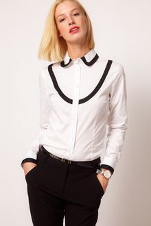 ASOS Collection  Shirt with Contrast Tipping and Peter Pan Collar - Lyst