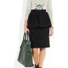 Burberry Prorsum Cotton Lace Peplum Skirt in Black - Lyst