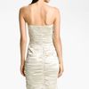 Calvin Klein Ruched Satin Sheath Dress in Beige (putty) - Lyst