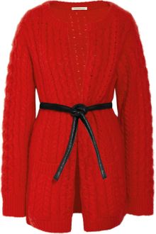 Christopher Kane Cable-Knit Mohair-Blend Cardigan - Lyst