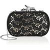 Diane Von Furstenberg Small Lytton Lace Leather Clutch in Black (champagne) - Lyst